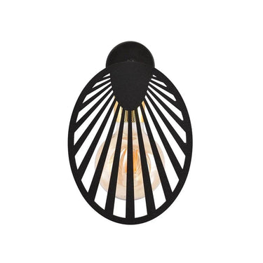 BEACH 1-lichts wandlamp - Zwart frame