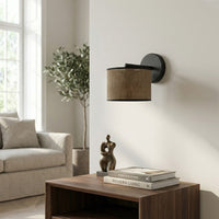 Eco wandlamp textiel 1-lichts bruin