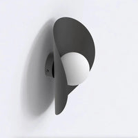 Emibig FIERO 1-lichts wandlamp - Zwart frame - Wit glas