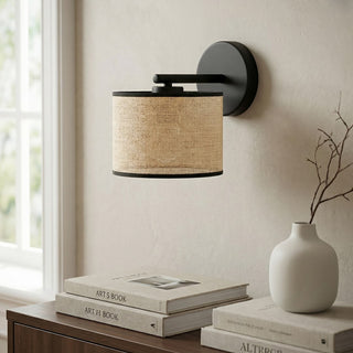 Eco wandlamp rotan 1-lichts naturel