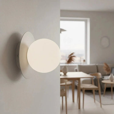 K1 1-lichts wandlamp - Wit glas