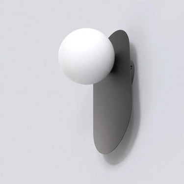 VIVA 1-lichts wandlamp - Wit glas - Zwart frame