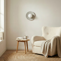Calma wandlamp wit glas 1-lichts grijs