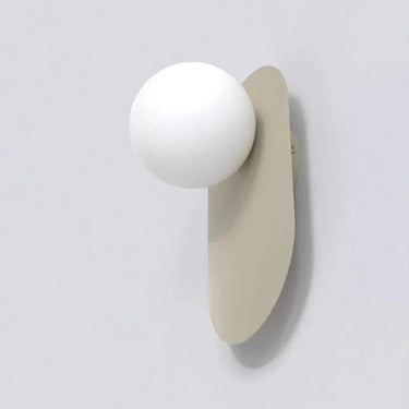 VIVA 1-lichts wandlamp - Wit glas - Beige frame