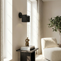 Eco wandlamp textiel 1-lichts zwart