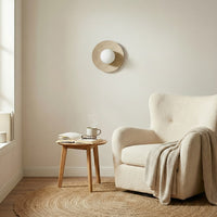Calma wandlamp wit glas 1-lichts beige