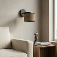 Eco wandlamp textiel 1-lichts bruin