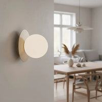 Emibig K1 1-lichts wandlamp - Wit glas - Beige frame - Mooier Thuis