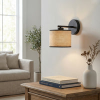 Eco wandlamp rotan 1-lichts naturel