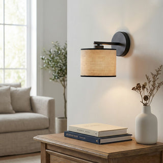 Eco wandlamp rotan 1-lichts naturel - 20 cm breed