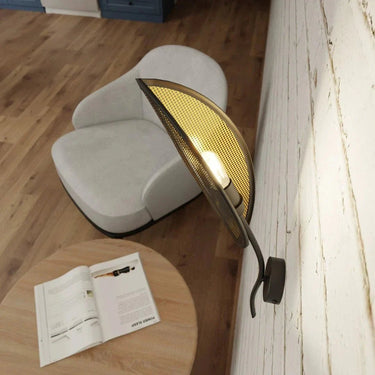 LOTUS 1-lichts wandlamp - Zwart goud