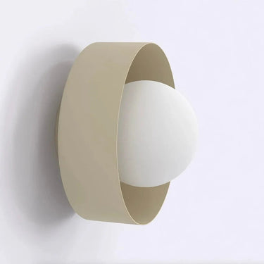 LULU 1-lichts wandlamp - Wit glas - Beige frame