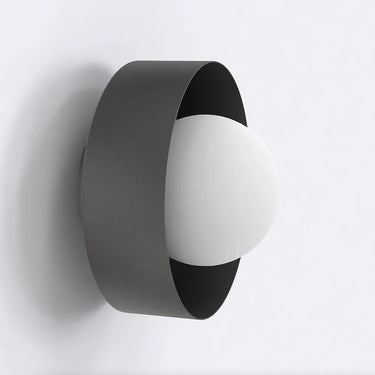 LULU 1-lichts wandlamp - Wit glas - Zwart frame