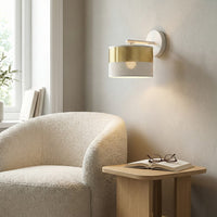 Lux wandlamp 1-lichts wit goud
