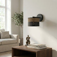 Karbon wandlamp textiel 1-lichts bruin zwart