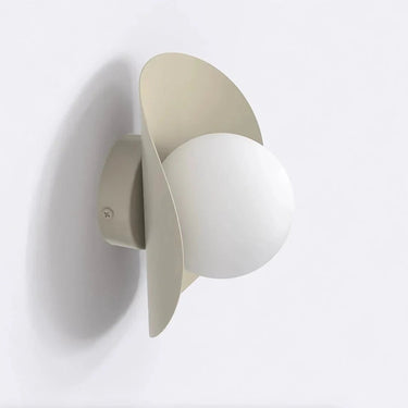 FIERO 1-lichts wandlamp - Wit glas - Beige frame