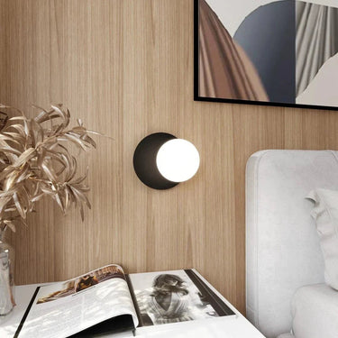 OSLO 1-lichts wandlamp - Wit glas - Zwart frame