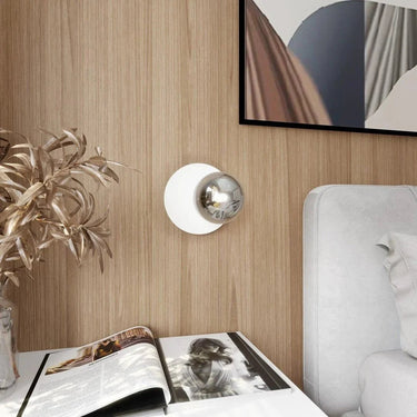OSLO 1-lichts wandlamp - Smoked glas/wit