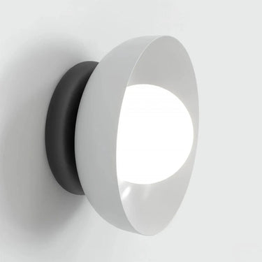 OZZY 1-lichts wandlamp - Wit glas - Grijs frame