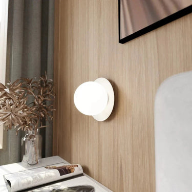 OSLO 1-lichts wandlamp - Wit glas