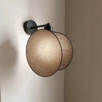K1 1-lichts wandlamp - Beige textiel - Zwart frame - afbeelding 2