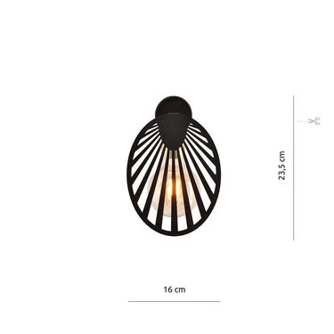 TALIA 1-lichts wandlamp - Zwart goud