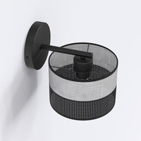 Karbon wandlamp textiel 1-lichts grijs zwart