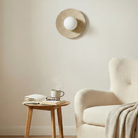 Calma wandlamp wit glas 1-lichts beige