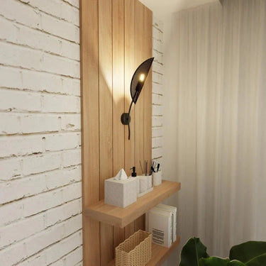 LOTUS 1-lichts wandlamp - Zwart goud