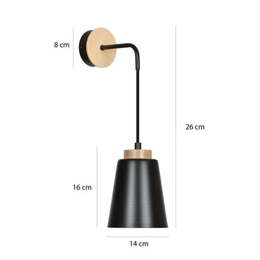 BOLERO 1-lichts wandlamp - Zwart frame