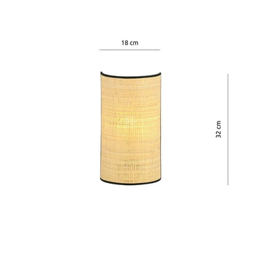 ASTON 1-lichts wandlamp - Rotan kap