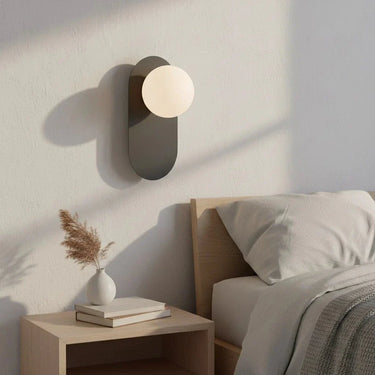VIVA 1-lichts wandlamp - Wit glas - Zwart frame
