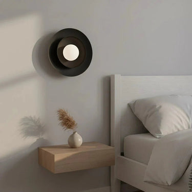 POPPI 1-lichts wandlamp - Zwart frame wit glas