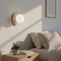 K1 1-lichts wandlamp - Wit glas - Beige frame - afbeelding 2