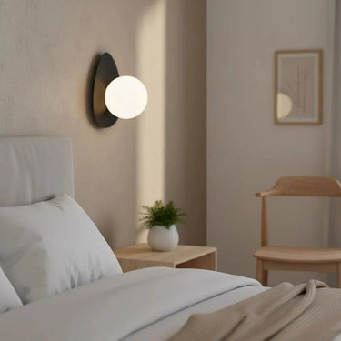 OVO 1-lichts wandlamp – zwart