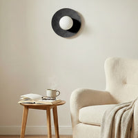 Calma wandlamp wit glas 1-lichts zwart