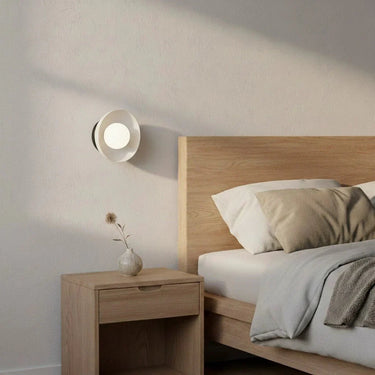 OZZY 1-lichts wandlamp - Wit glas - Grijs frame