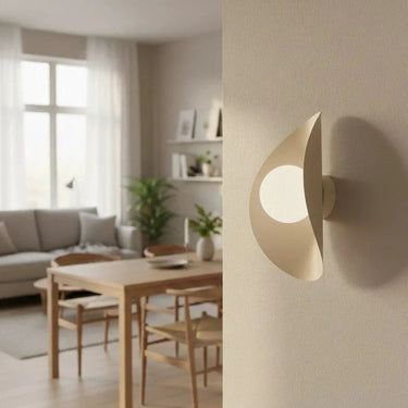FIERO 1-lichts wandlamp - Mocha frame - Wit glas