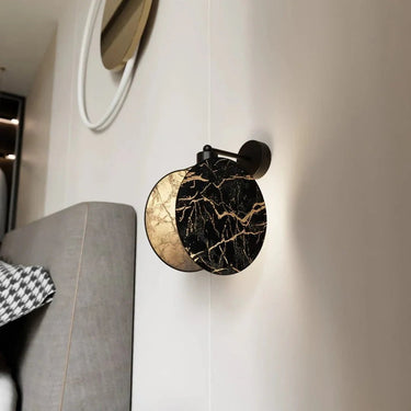 K1 1-lichts wandlamp - Zwart marmer patroon