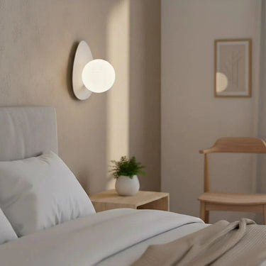 OVO 1-lichts wandlamp - Wit glas