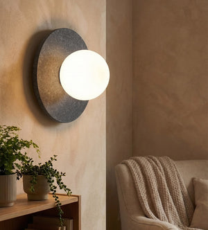 Calma wandlamp wit glas 1-lichts zwart
