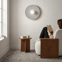Calma wandlamp wit glas 1-lichts grijs groot