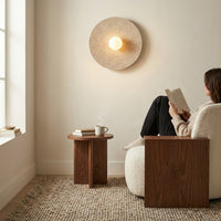 Calma wandlamp wit glas 1-lichts beige groot