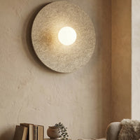 Calma wandlamp wit glas 1-lichts beige groot
