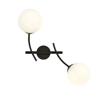HUNTER 2-lichts wandlamp - Opaalwit glas