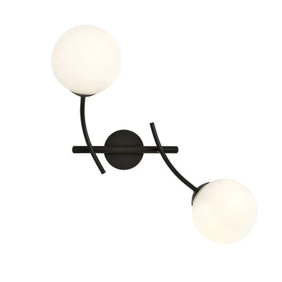 HUNTER 2-lichts wandlamp - Opaalwit glas