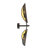 VENE 2-lichts wandlamp - Zwart textiel met goud accent - Mooier Thuis