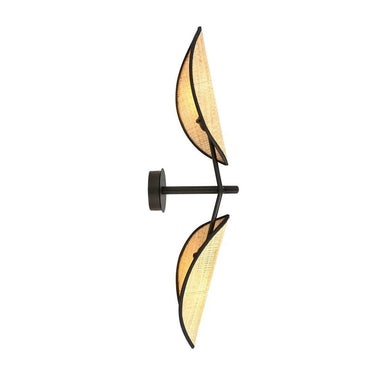 VENE 2-lichts wandlamp - Zwart rotan