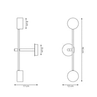 Emibig NATSU 2-lichts wandlamp - Zwart metaal