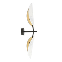 Emibig VENE 2-lichts wandlamp - Wit textiel - Zwart frame